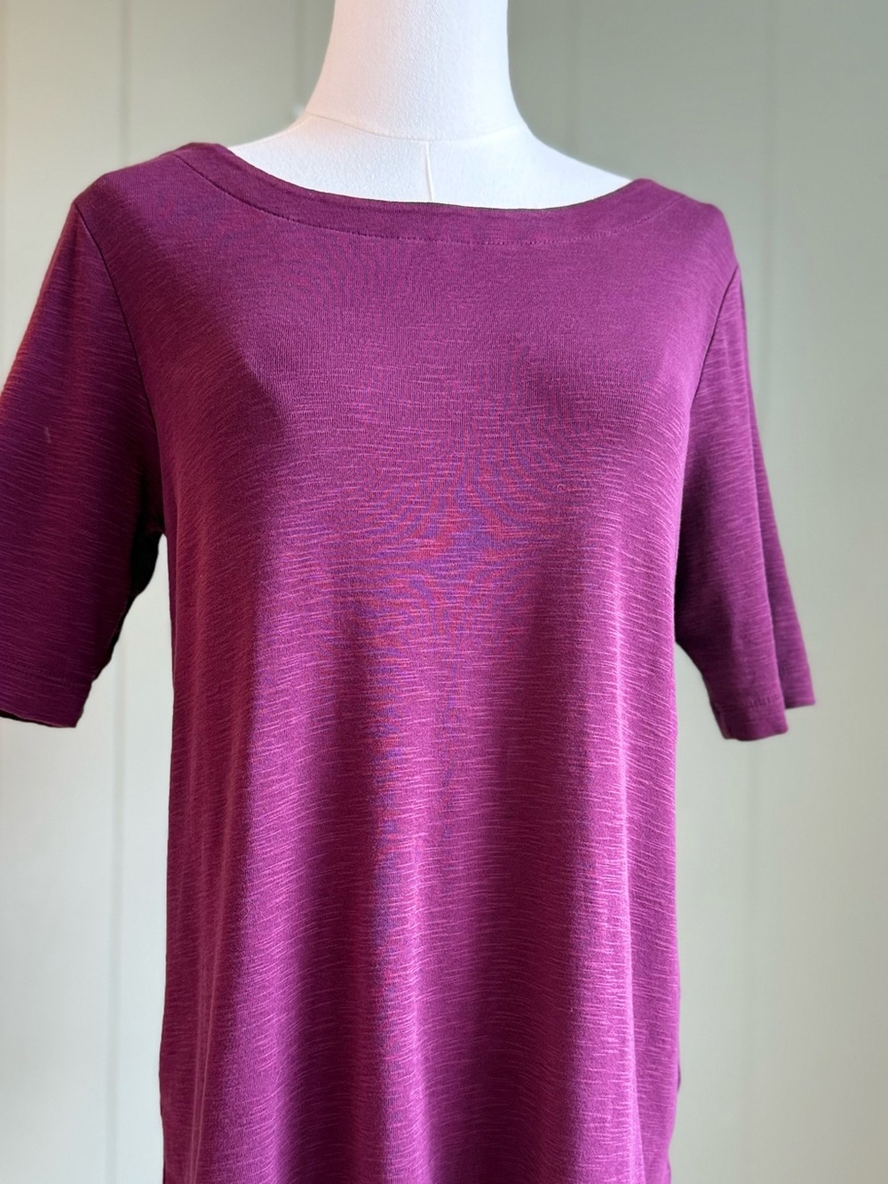 J. Jill Pima Cotton Slub Elbow Sleeve Boatneck Tee Small Fits like a Medium Soft - Picture 2 of 12